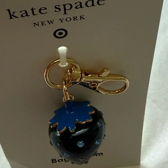 Kate Spade x Target Blue Strawberry Bag Charm - Picture 3 of 3